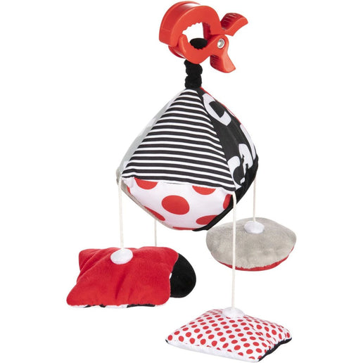 Kontrastná závesná hračka s klipom Sensory