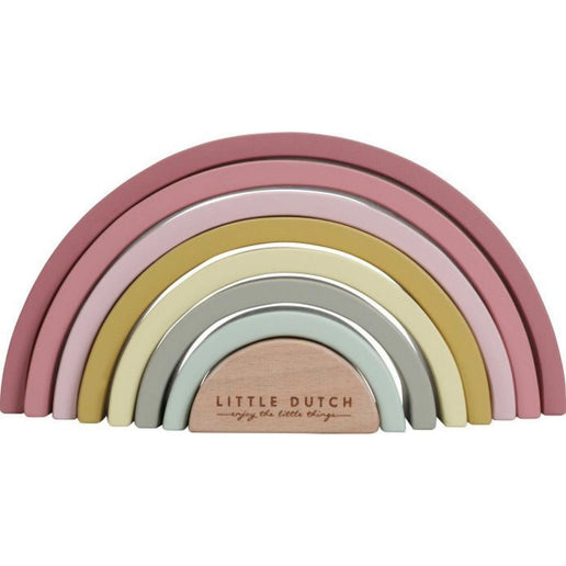 Drevená skladačka dúha Pink