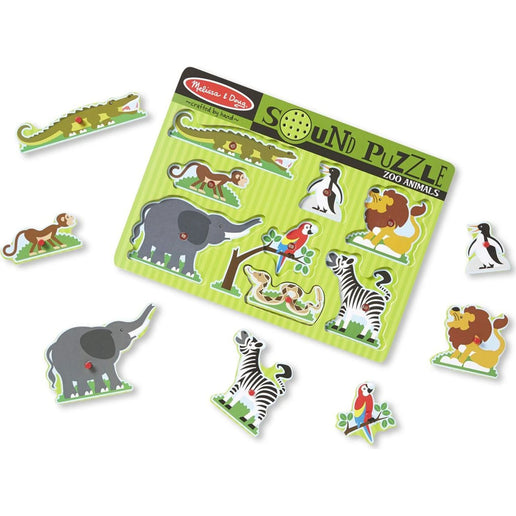 Melissa & Doug Drevené puzzle so zvukmi ZOO